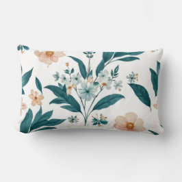 Boho Retro Vintage Preppy Colorful Blommönster Lumbarkudde