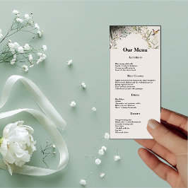 BOHO Ring i Blommor och Grenar Bröllop-middag Meny