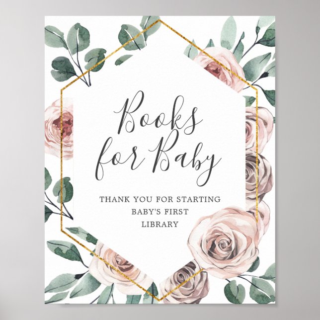 Boho Ro Baby Shower Bokar för Baby-tecken Poster (Framsidan)