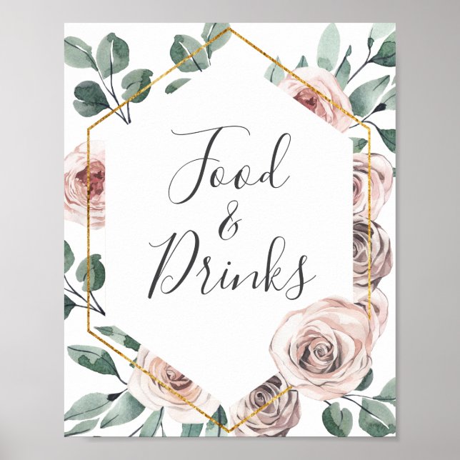 Boho Ro Baby Shower Food and Drinks Sign Poster (Framsidan)