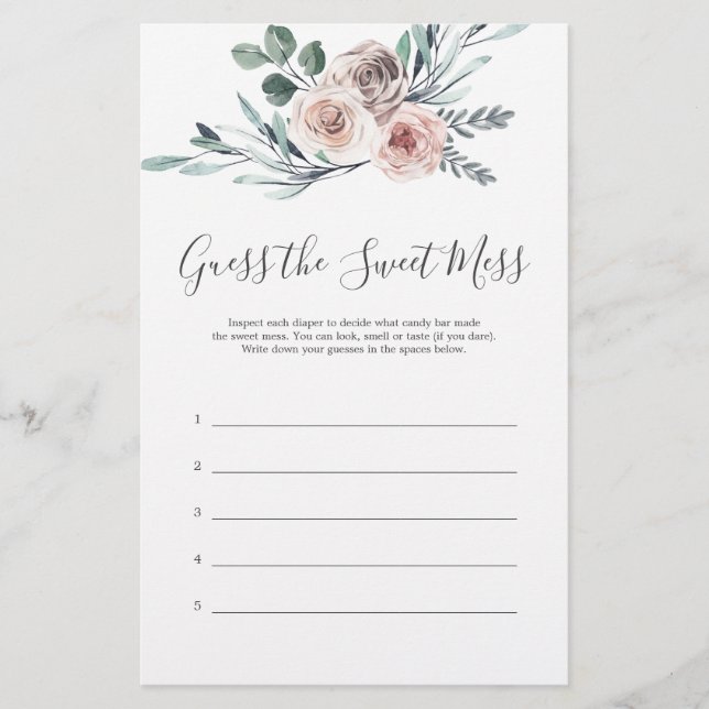 Boho Ro Baby Shower gissar att det söta  (Framsida)