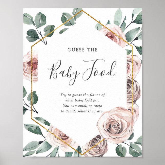 Boho Ro Baby Shower gissar Baby mat Poster (Framsidan)