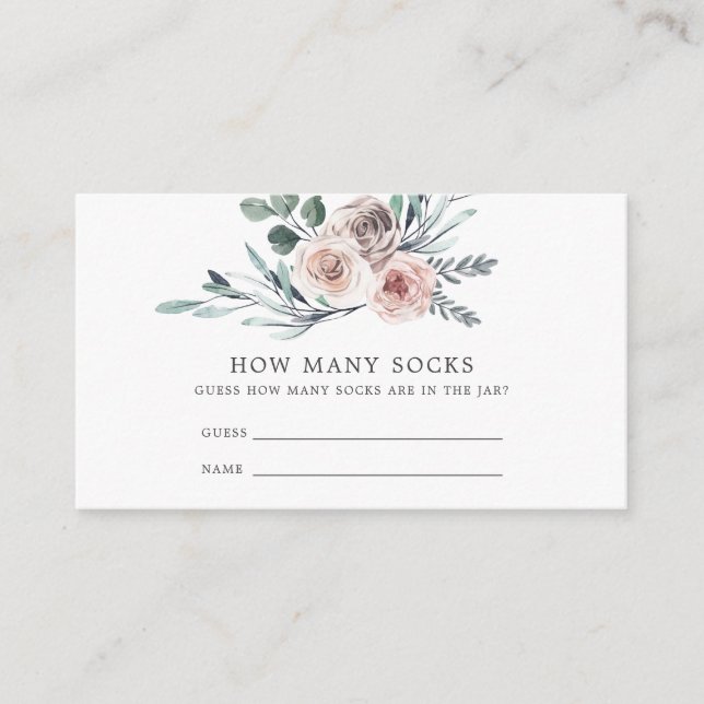 Boho Ro Baby Shower gissar hur många sockel-kort Tilläggskort (Framsida)