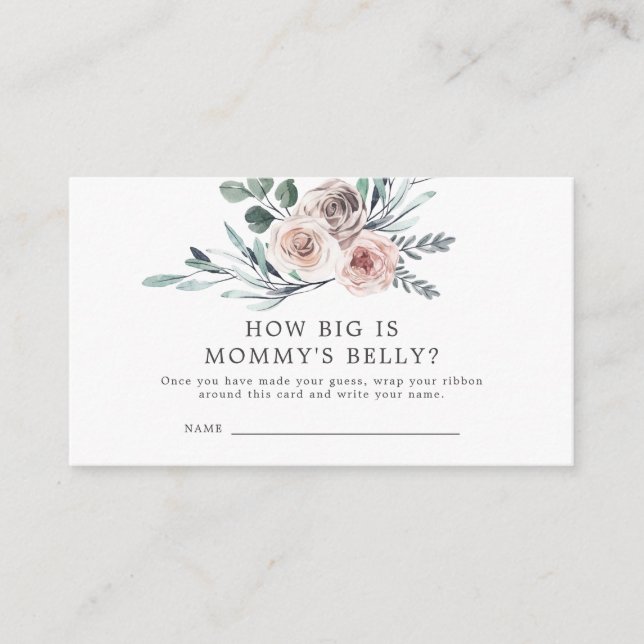 Boho Ro Baby Shower How Big is Mamma Belly Tilläggskort (Framsida)
