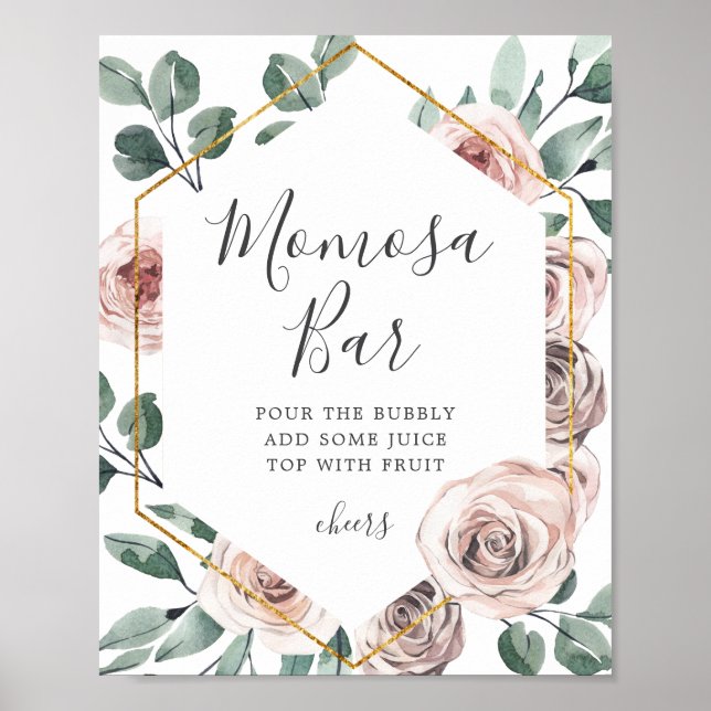 Boho Ro Baby Shower Mimosa Pub-tecken Poster (Framsidan)