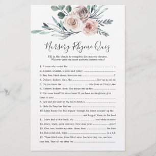 Boho Ro Baby Shower Nursery Rhyme Quiz Game