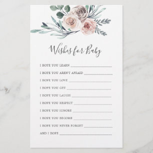 Boho Ro Baby Shower Önskemål för Baby-kort