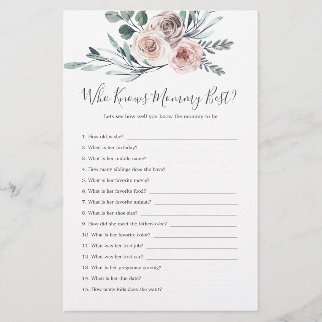 Boho Ro Baby Shower som känner Mamma best (Framsida)