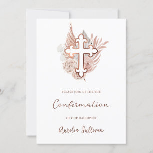 Boho Ro Bouquet Bekräftelse Inbjudningar