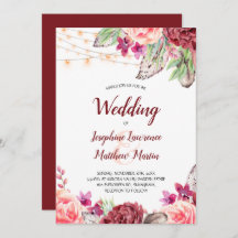 Boho Ro Feathers Ljus Bröllop