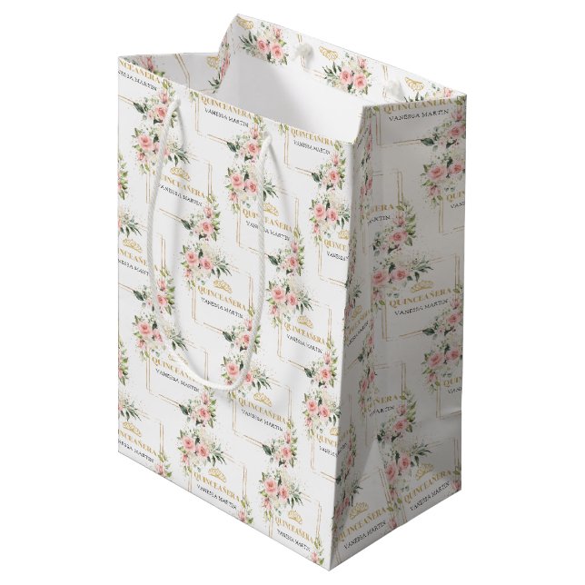 Boho  ro grönt guld Quinceañera Gift Bag (Framsidan Vinklad)