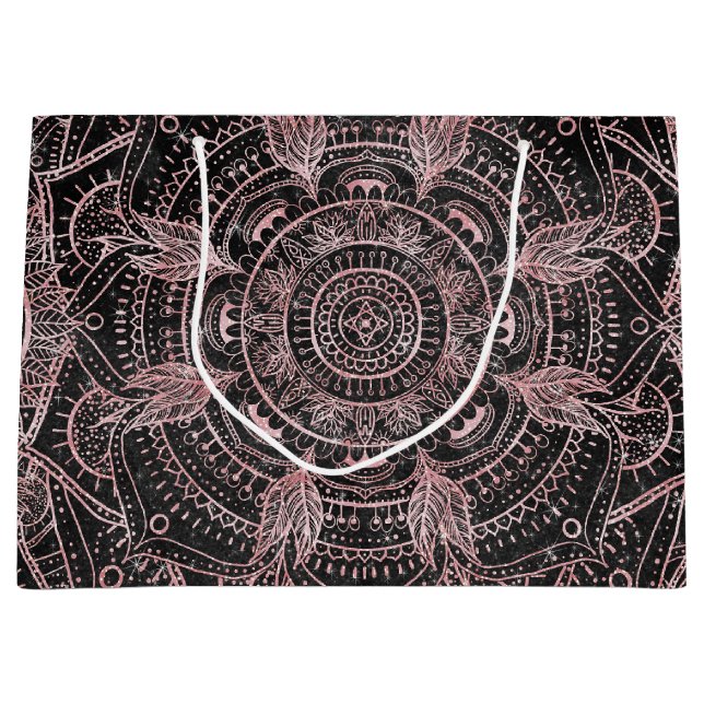 Boho Ro Guld Grått  Mandala Elegant Design (Framsidan)