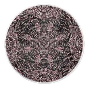 Boho Ro Guld Grått  Mandala Elegant Design Knopp