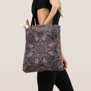 Boho Ro Guld Grått Mandala Elegant Design Tygkasse