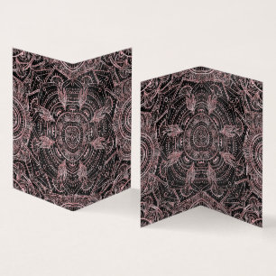 Boho Ro Guld Grått Mandala Elegant Design Visitkort