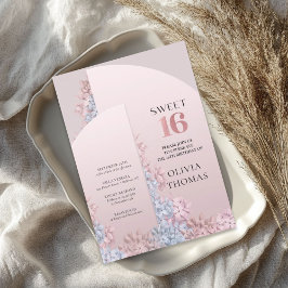 Boho ro guld vår blommigt arch ram söt 16 inbjudningar