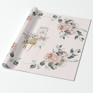 Boho Ro Oh Baby Brown och Rosa Bassinet   Presentpapper