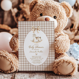 Boho Rocking Horse Baby Shower Inbjudningar