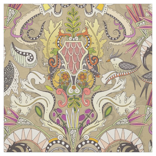 boho rococo bamboo tyg (Provkarta)