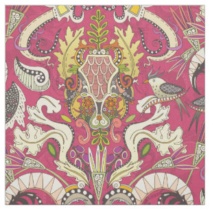 boho rococos rosa tyg