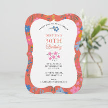 Boho Röda Blommor Vilda Blommor 30-års 40-års Föde