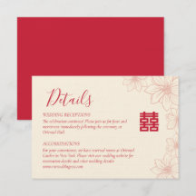 Boho röda och beige blommande kinesiska bröllopsde