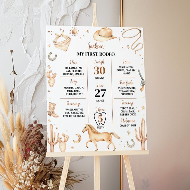 Boho Rodeo Milestone-signatur för första födelseda Poster (Skapare uppladdad)