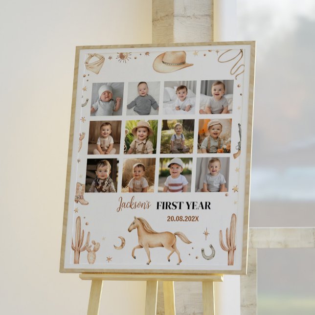 Boho Rodeo Milestone-signatur för första Födelseda Poster (Skapare uppladdad)
