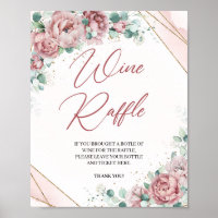 Boho rodnad blommig eukalyptus Vino lotteri spel