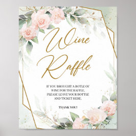 Boho rodnad blomster grönska guld ram Vintombola Poster