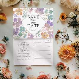 Boho Rodnad & Purpur Fria Blommor Spara Datum Meddelande Vykort