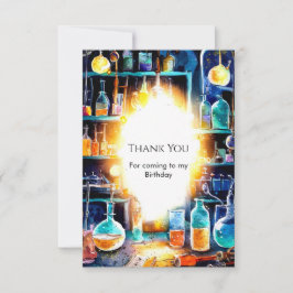 Boho Rolig Kemist Födelsedag Tack Kort