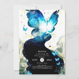 Boho Roligt Butterfly Birthday Inbjudningar