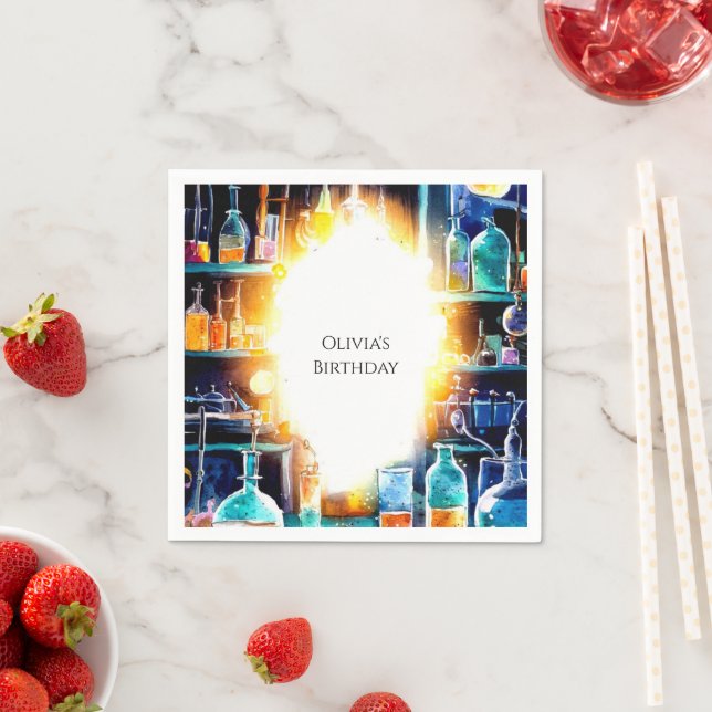 Boho Roligt Chemistry Scientist Birthday Pappersservett (Insitu)