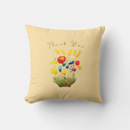 Boho Romantic Meadow –  Floral Vintage Thanks Kudde