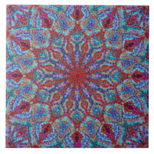 Boho-romantiker färgad mandalaprydnadarabesque kakelplatta
