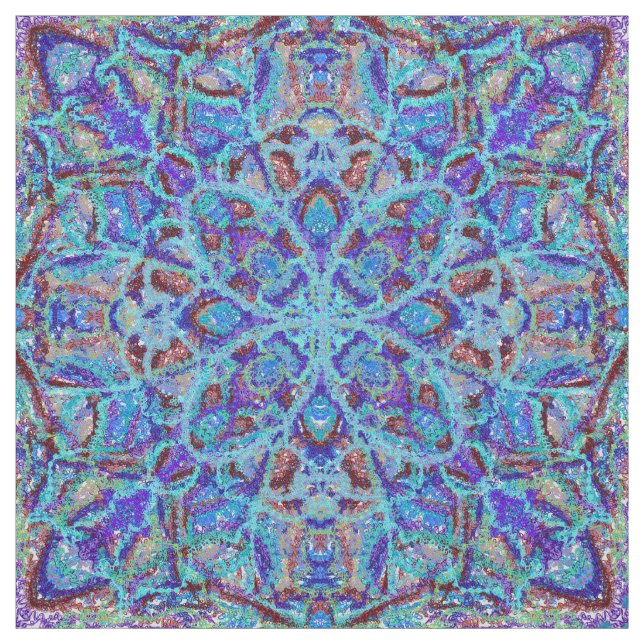 Boho-romantiker färgad mandalaprydnadarabesque tyg (Provkarta)