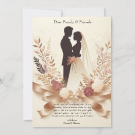 Boho Romantisk Blommig Rustik Elegant Bröllop Tack Kort