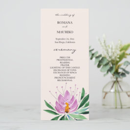 Boho romantisk lila lotusvattensfärgs konst program