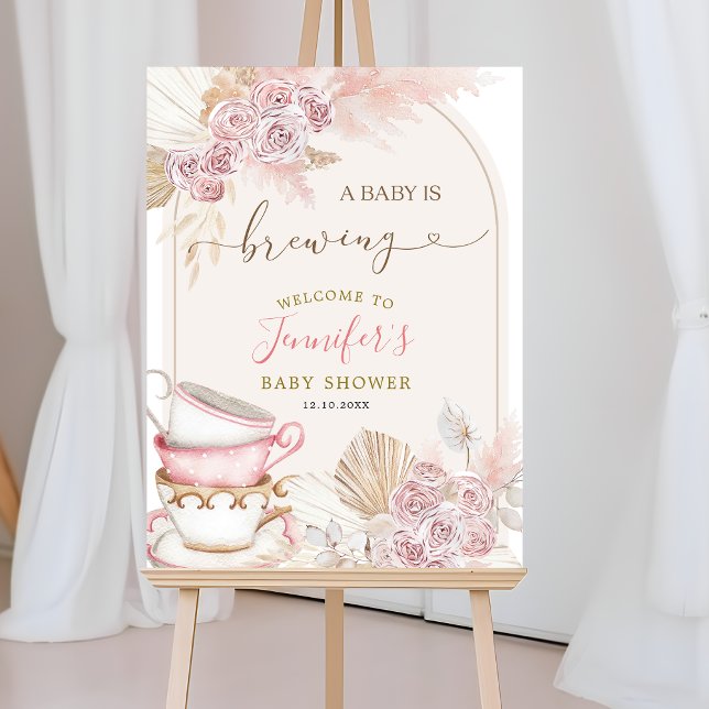 Boho  Rosa A Baby är ett välkomsttecken Poster (Skapare uppladdad)