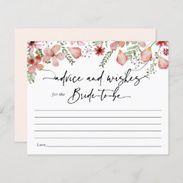 Boho Rosa Advice och Önskemål för Bride Card