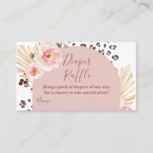 Boho Rosa Animals Jungle Diaper Raffle