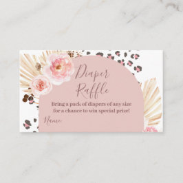 Boho Rosa Animals Jungle Diaper Raffle Tilläggskort