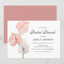 Boho Rosa Anthuriums Tropical Blommigt Möhippa Bru Inbjudningar