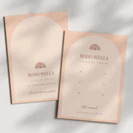 Boho Rosa Arch Earring Visning Card med Logotyp Visitkort