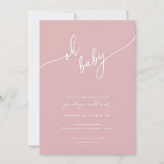 Boho Rosa Baby Shower-inbjudan Inbjudningar