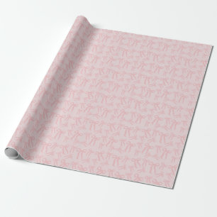 Boho Rosa Band Rosett Mönster På Puder Rosa Presentpapper