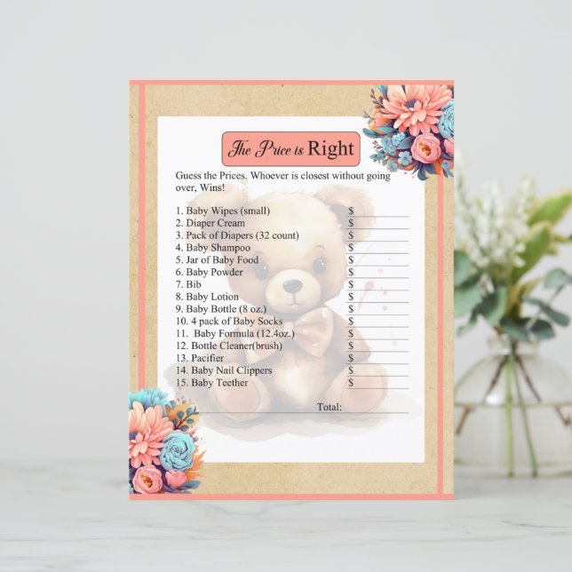 Boho Rosa Bear Baby Pris är Höger Game (Stående Fram)
