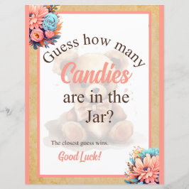 Boho Rosa Bear Baby Shower Godisskål Game