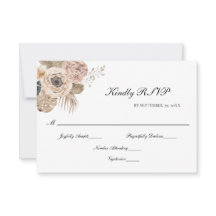 Boho Rosa Beige Blommigt Botanical Elegant bröllop